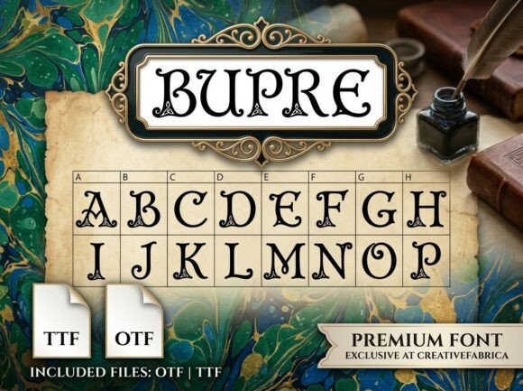 Bupre: Unveiling a Font Steeped in Mythic Grandeur