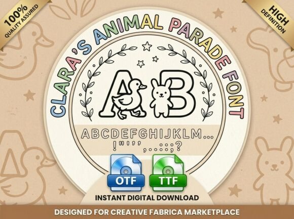 Clara’s Animal Parade: A Charming Font for Creative Projects