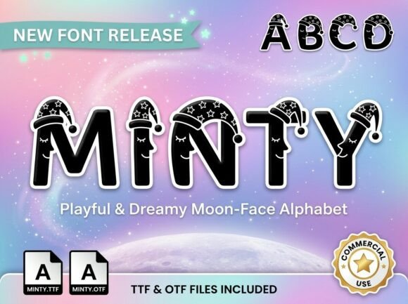 Minty: A Dreamy Display Typeface for Starlit Projects